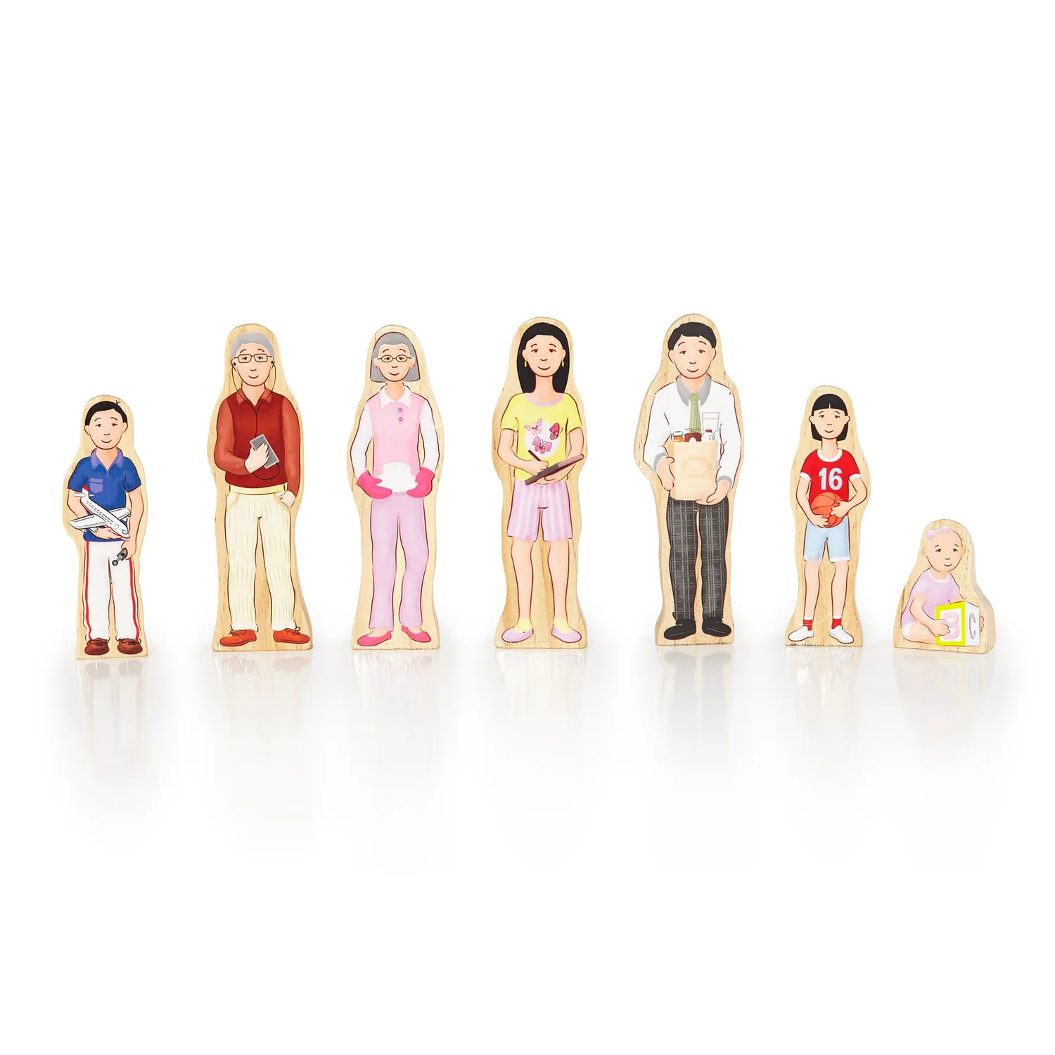 Guidecraft Wedgies Multi-Cultural Family Set poppetjes