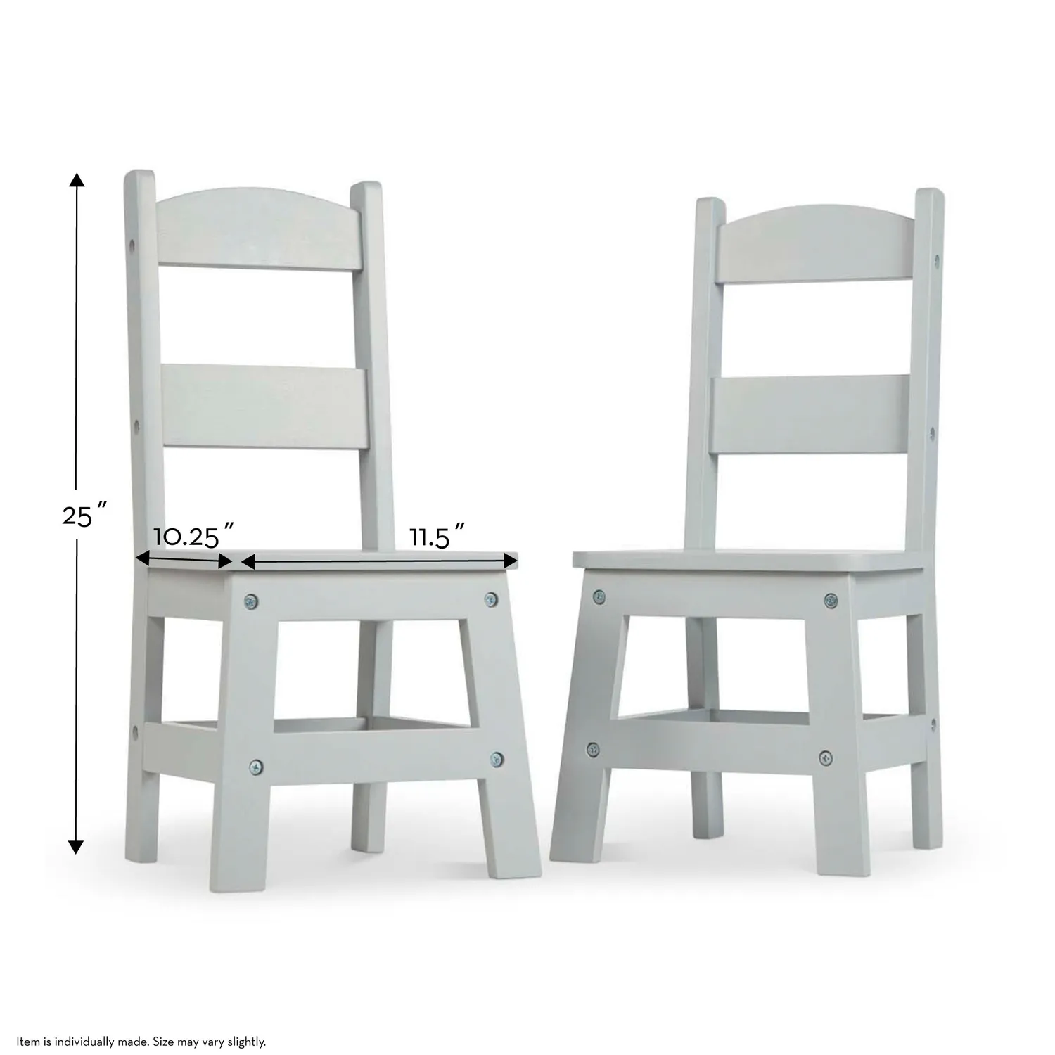 Melissa & Doug Child's Wooden Chair Pair kinderstoelen 2 stuks grijs