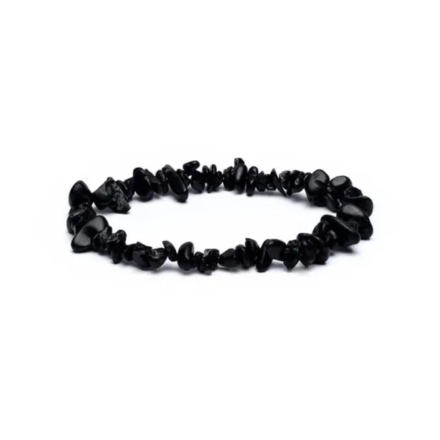 Ginger Fairy Armband Zwarte Toermalijn Chips Elastisch 16cm