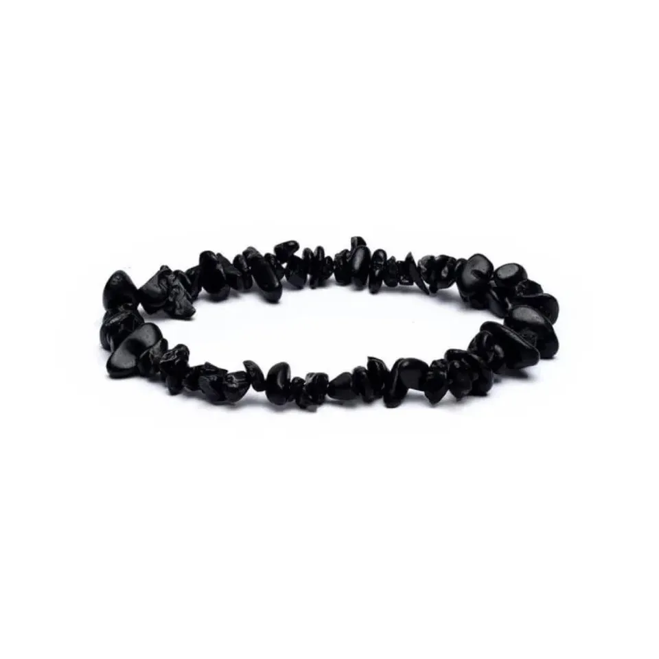 Ginger Fairy Armband Zwarte Toermalijn Chips Elastisch 16cm