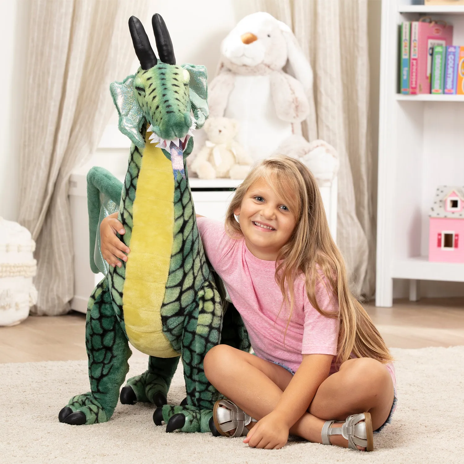Melissa & Doug Draak Knuffel XL Groen