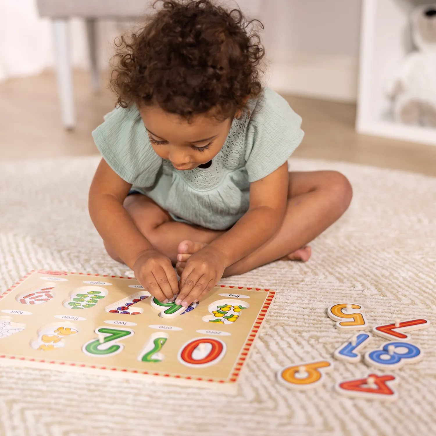 Melissa & Doug Lift & See Numbers nopjespuzzel 10 stukjes hout
