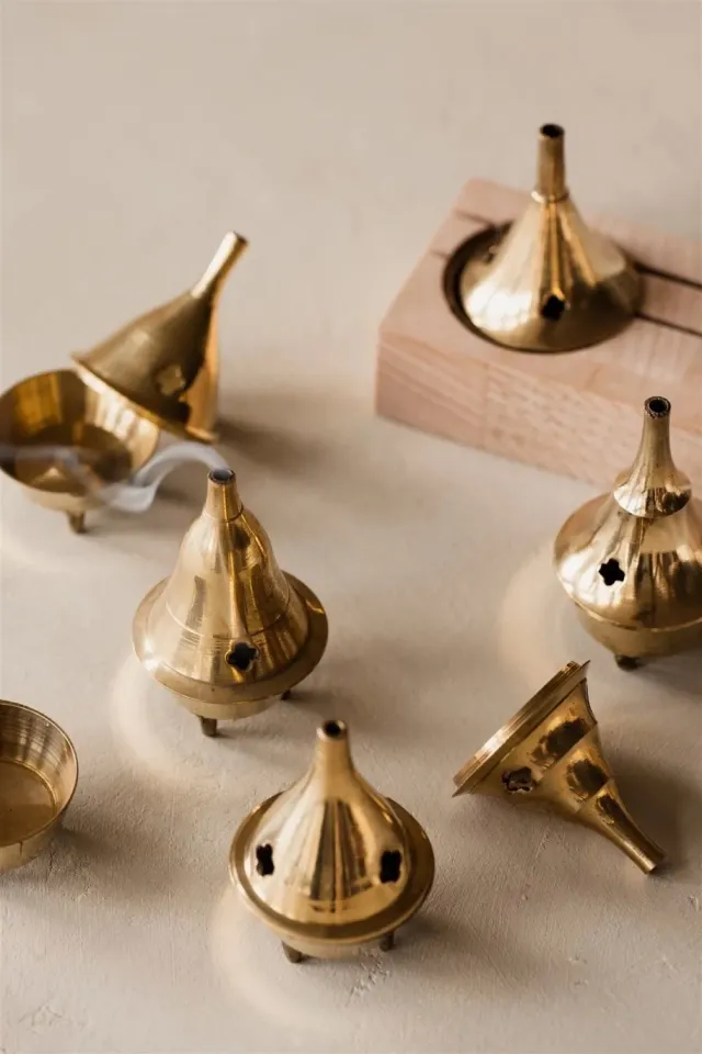 Ginger Fairy wierookhoudertje messing goud voor kegel