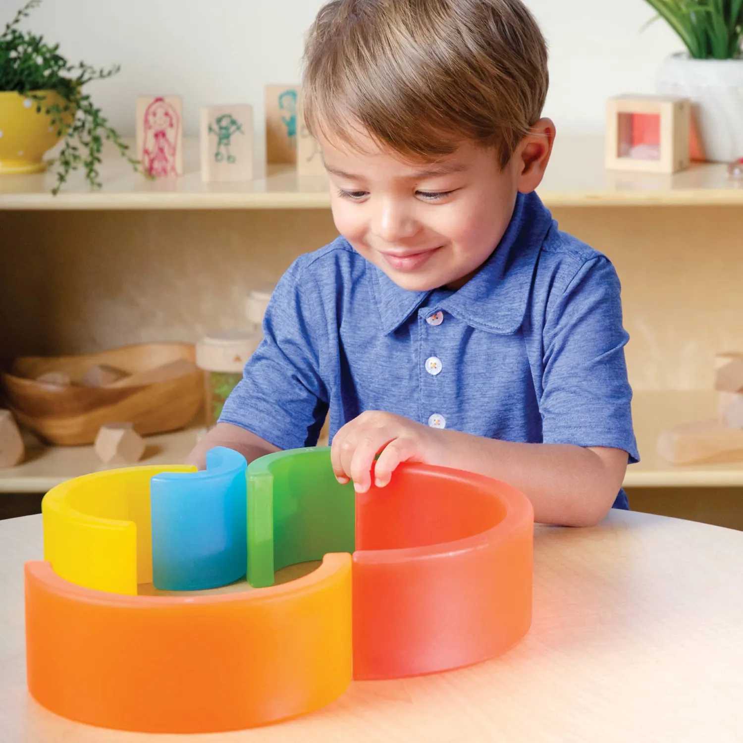 Guidecraft Discovery Stackers Arch stapeltoren regenboog 5-delig