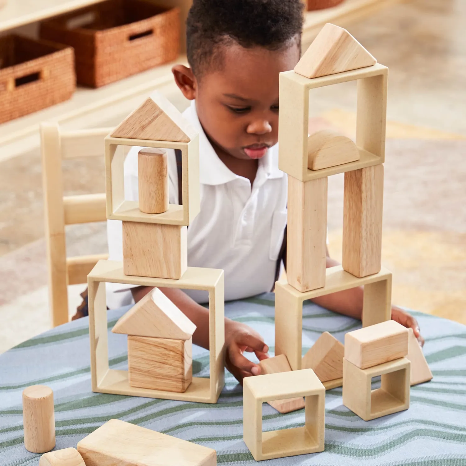 Guidecraft Discovery Squares stapelblokken naturel 2 jaar