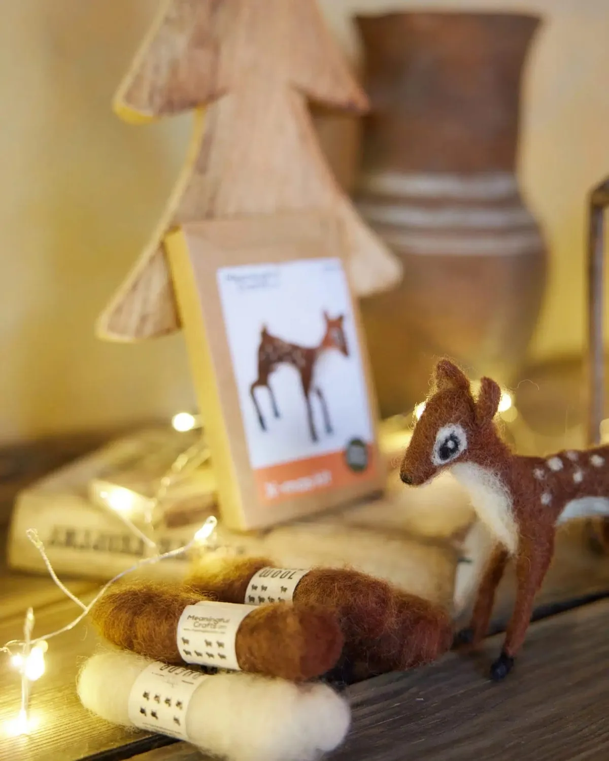 Ginger Fairy Hertje naaldviltpakket zelfmaakset met wol