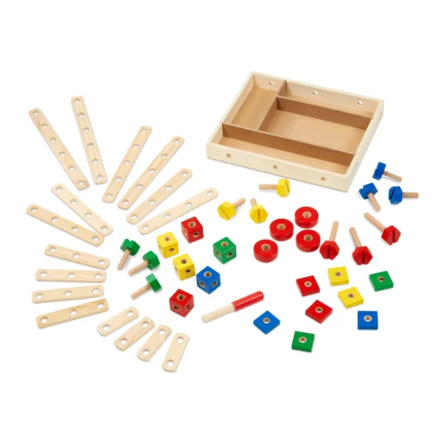 Melissa & Doug Construction Set in a Box bouwset 48-delig hout
