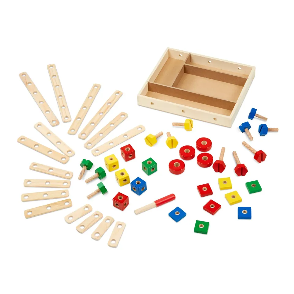 Melissa & Doug Construction Set in a Box bouwset 48-delig hout