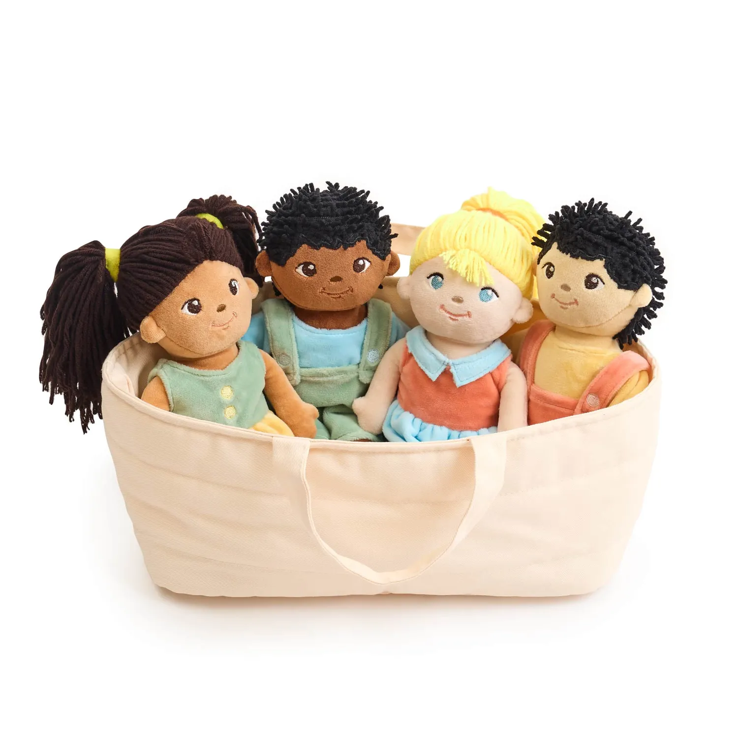 Guidecraft Ethnic Soft Dolls knuffelpoppen 4 stuks 20 cm