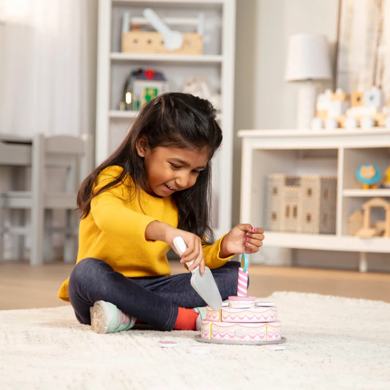 Melissa & Doug Triple-Layer Party Cake houten speelgoedtaart