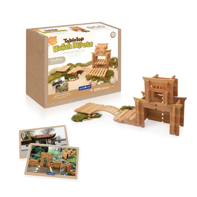 Guidecraft Tabletop Notch Blocks bouwblokken Eastern 87-delig