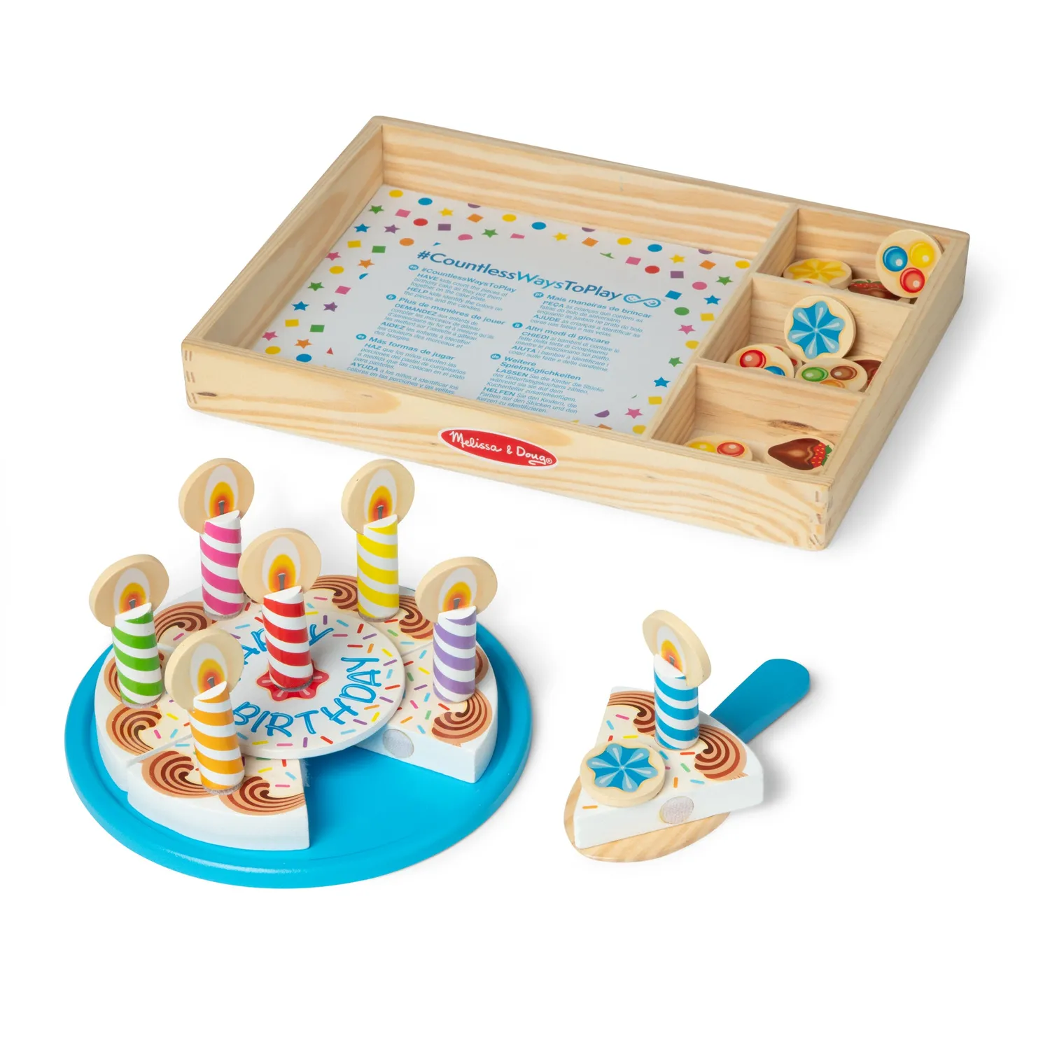Melissa & Doug houten verjaardagstaart speelset 34-delig