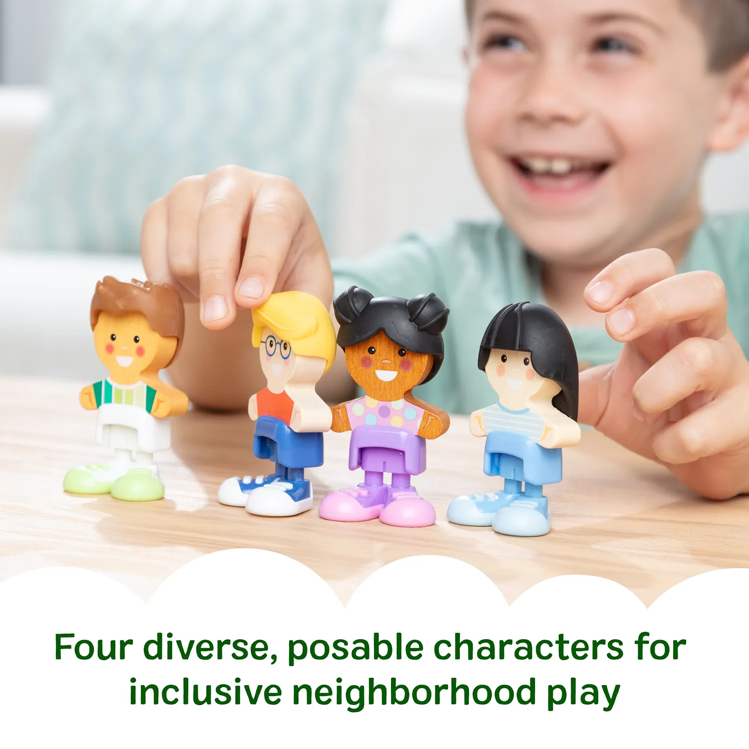 Melissa & Doug Cheery Lane voertuigen bundel 7 figuren hout