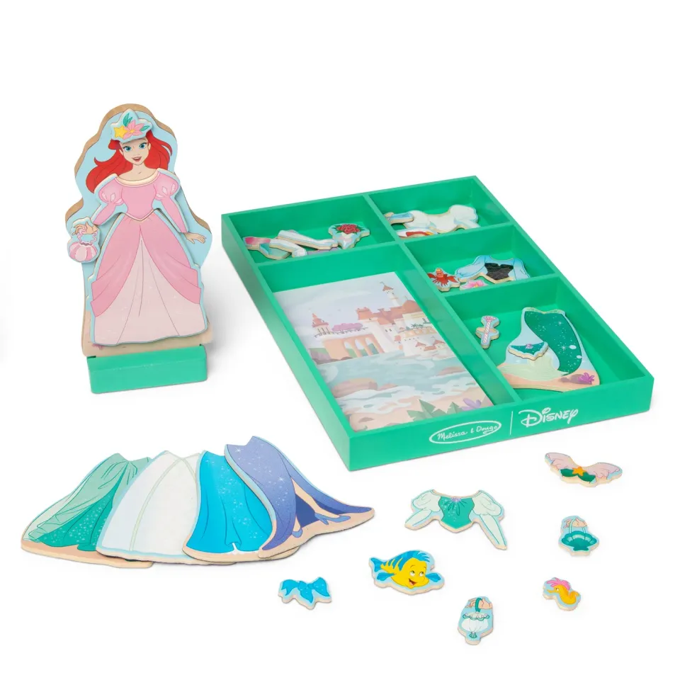 Melissa & Doug Disney Ariel Dress-Up magneetpop houten 30-delig