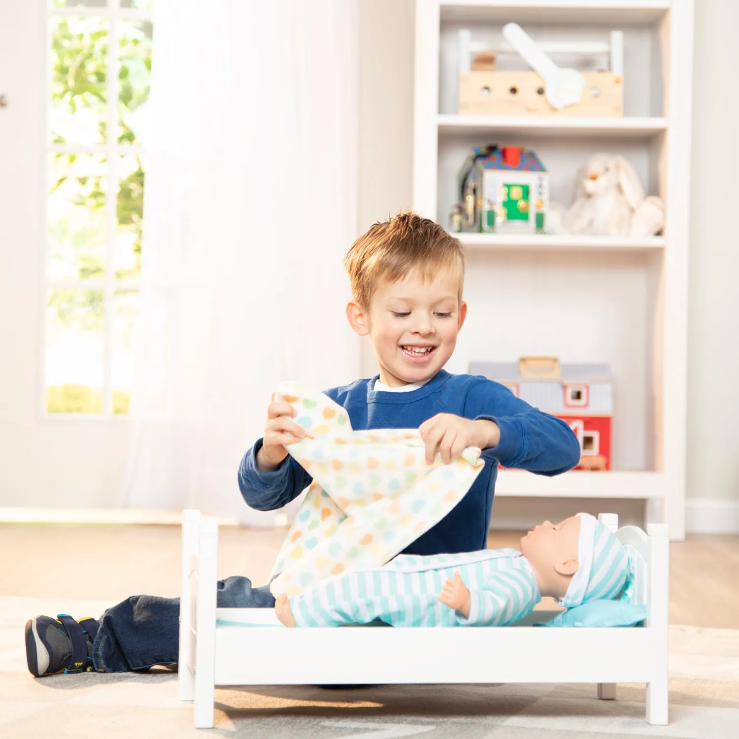 Melissa & Doug Mine to Love Play Bed poppenbed houten poppen tot 45cm