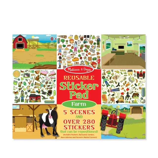 Melissa & Doug Boerderij stickerboek herbruikbaar 280 stickers vanaf 3 jaar