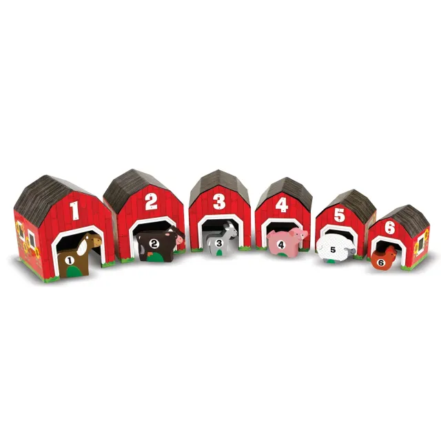 Melissa & Doug Nesting & Sorting Barns & Animals stapelblokken 6-delig 2-3 jaar
