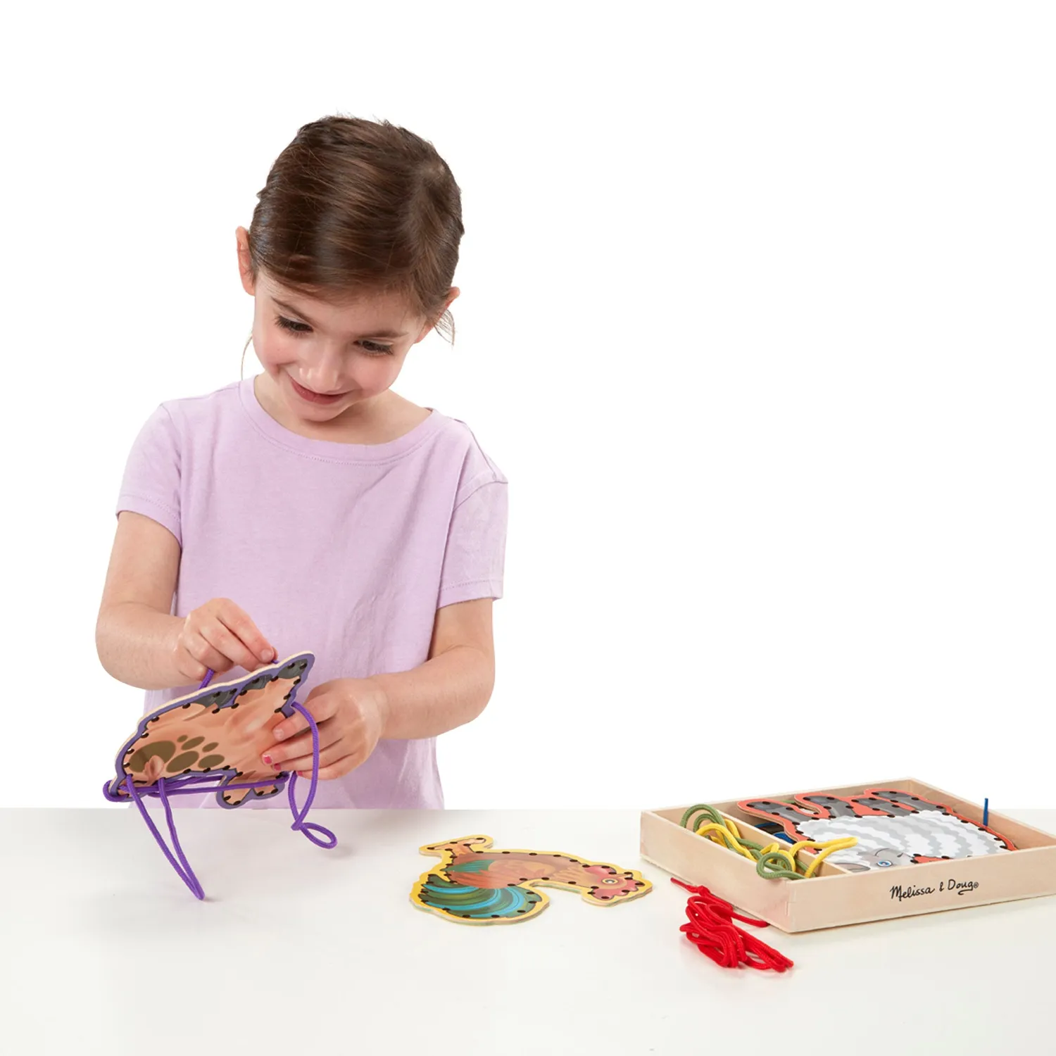 Melissa & Doug Lace & Trace Farm rijgspel hout 5-delig