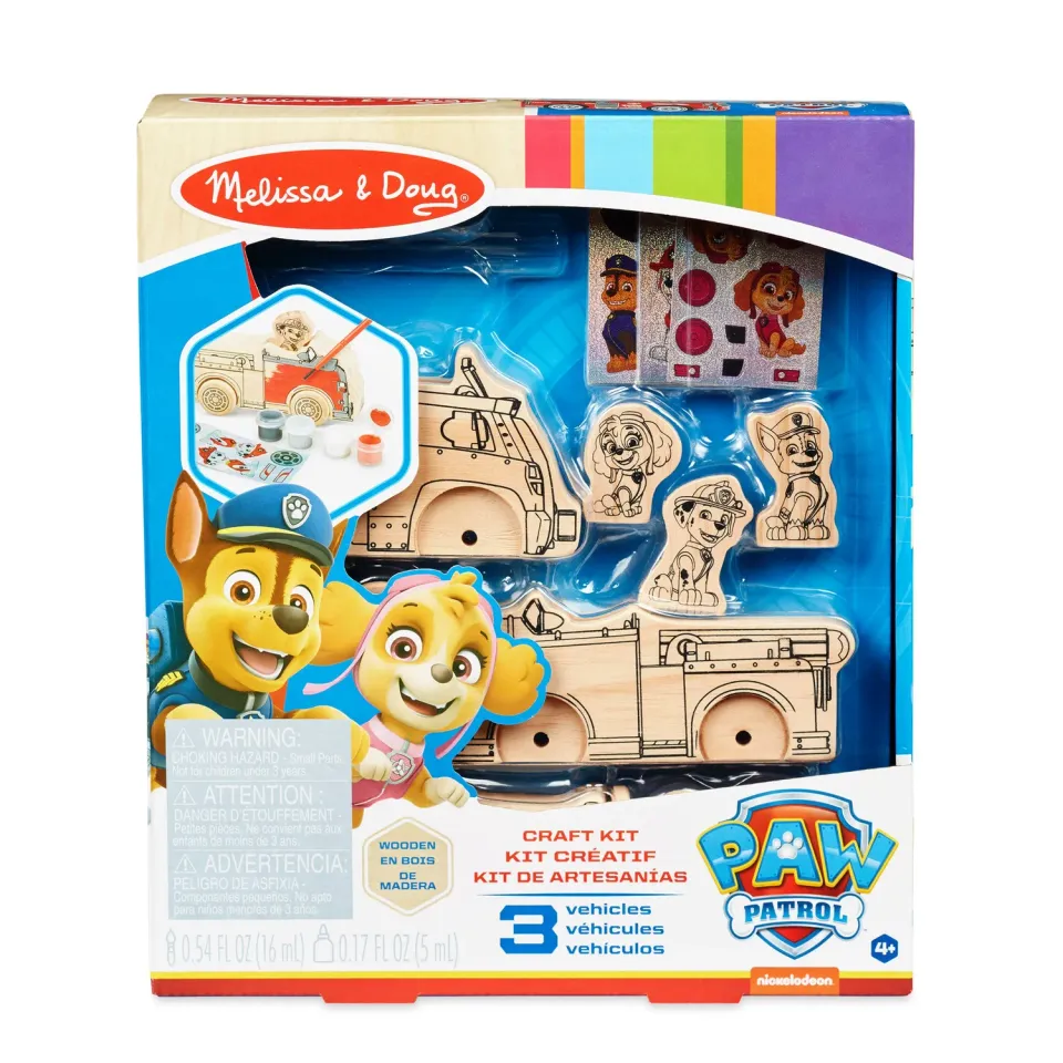 Melissa & Doug PAW Patrol Knutselset houten voertuigen verf