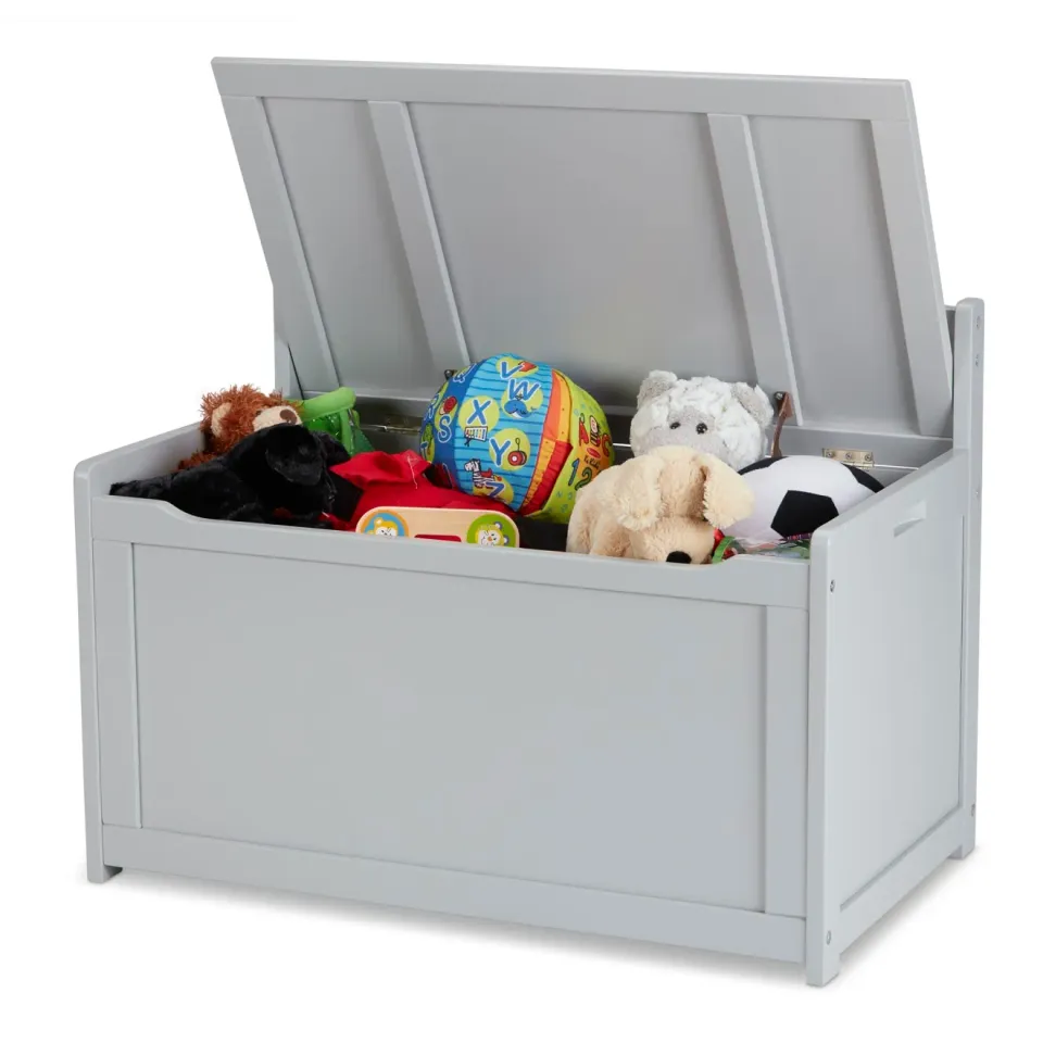 Melissa & Doug Wooden Toy Chest speelgoedkist grijs hout