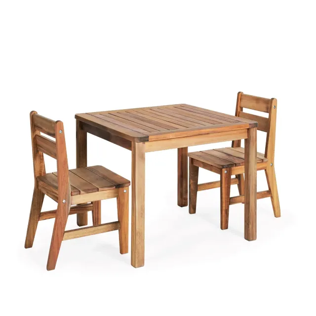 Guidecraft Acadia Outdoor tafel met stoelen 3-delig acacia