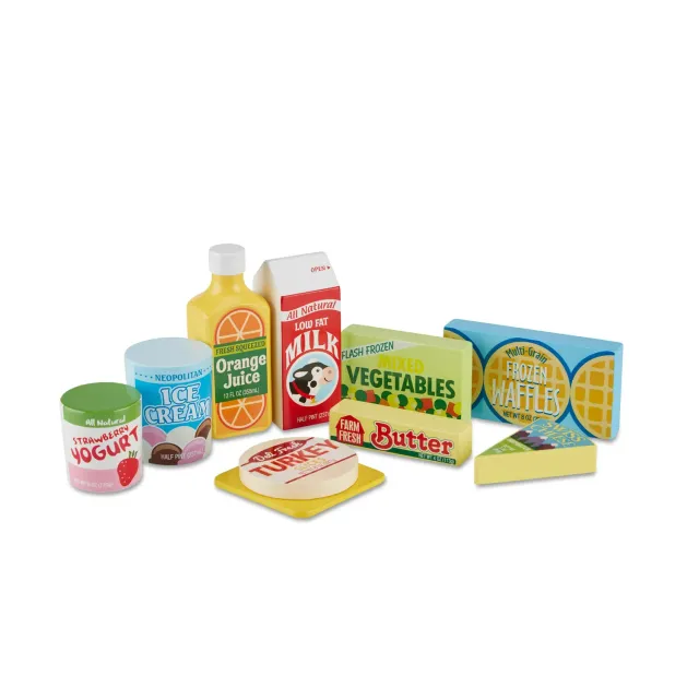 Melissa & Doug Wooden Fridge Food speelvoedsel 9-delig