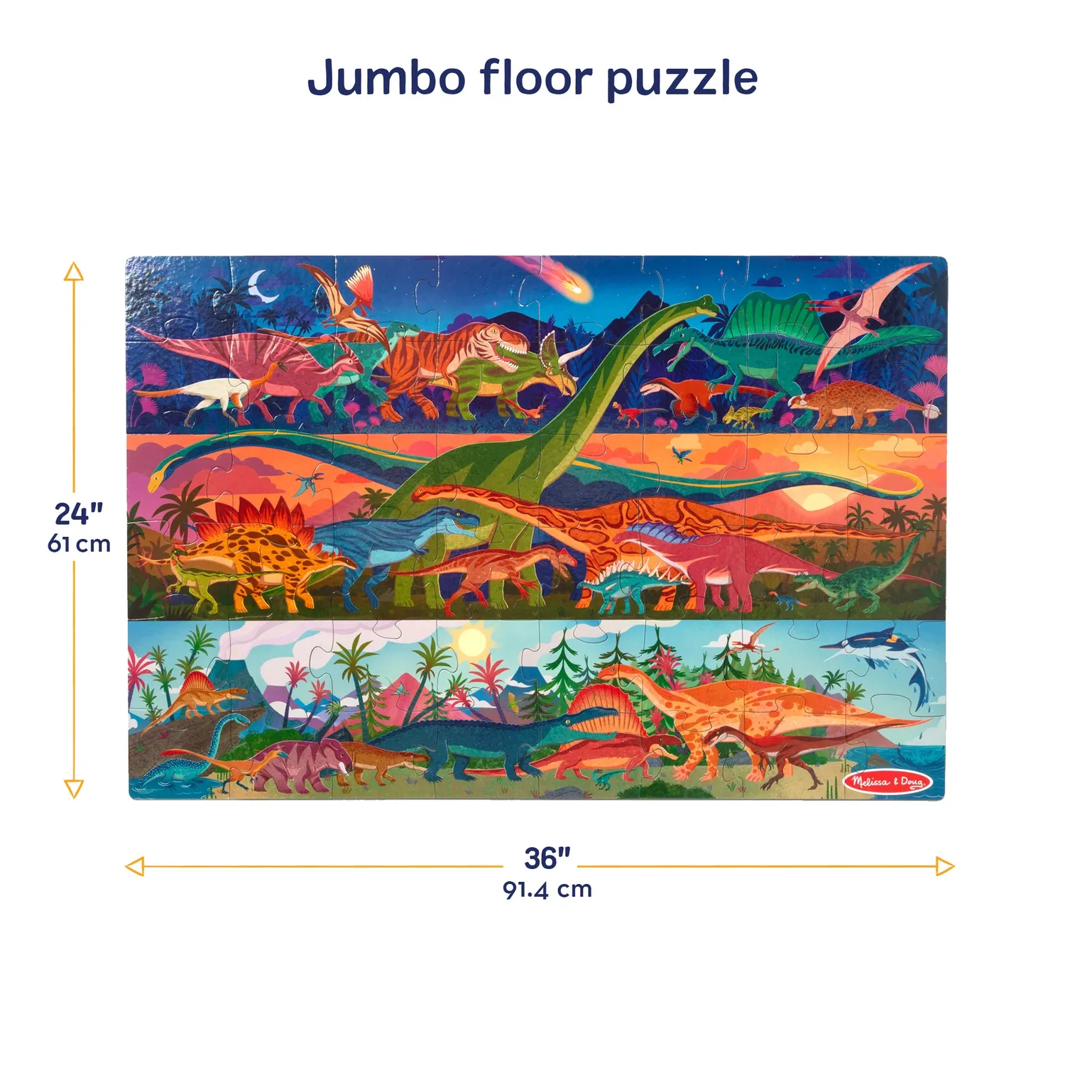 Melissa & Doug Dinosaur vloerpuzzel 48 stukjes 91x61 cm