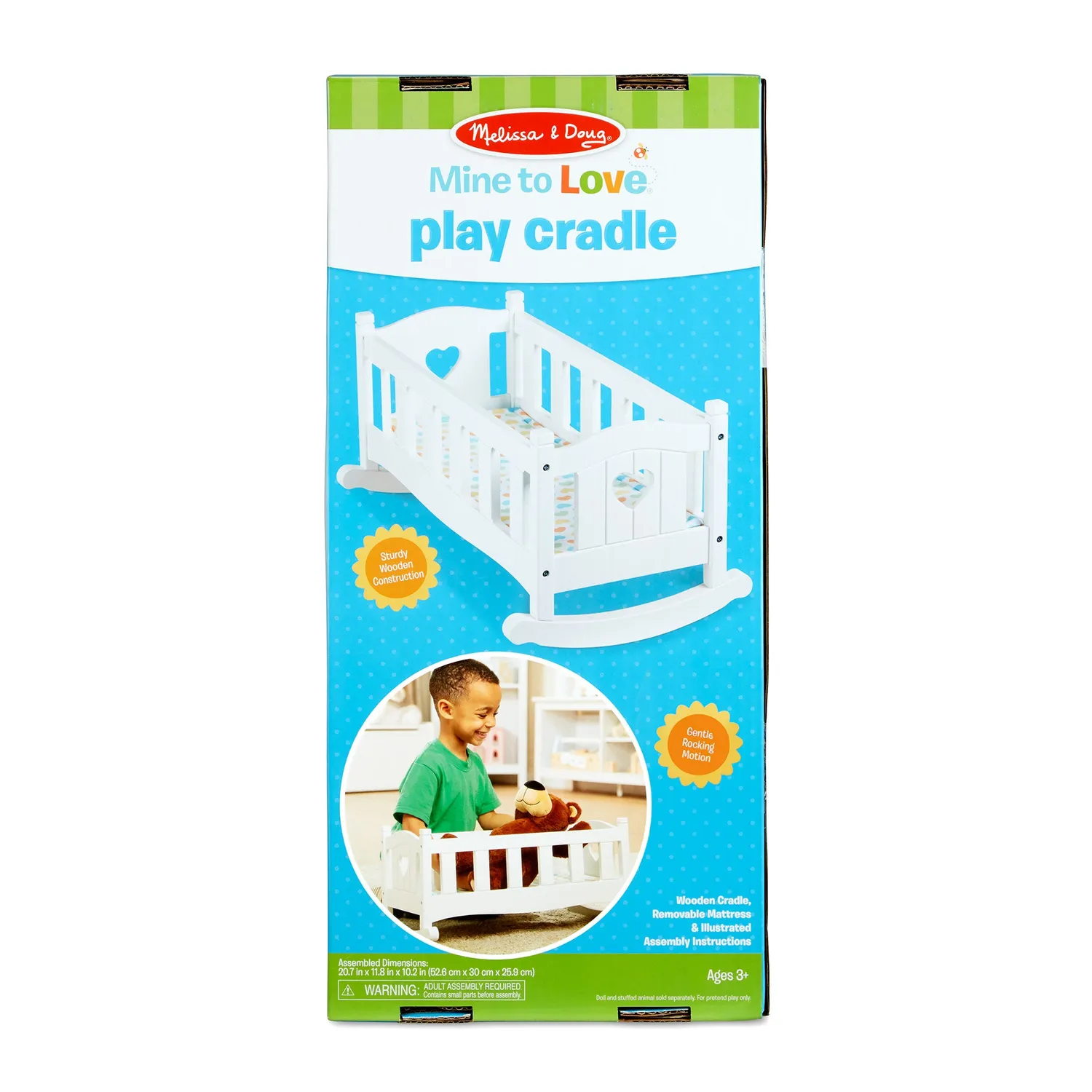 Melissa & Doug Mine to Love poppenwieg hout wit