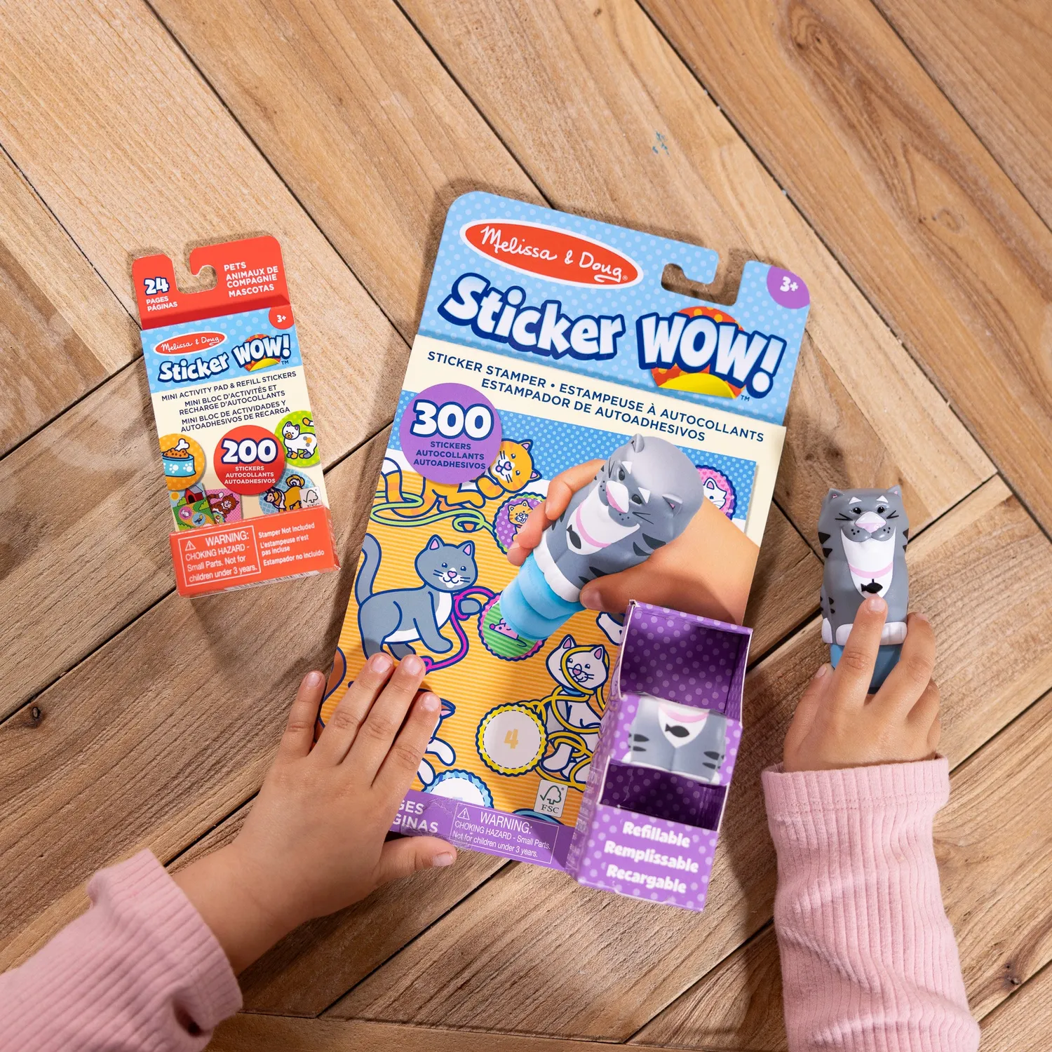 Melissa & Doug Sticker WOW Kat bundel met stamper 500 stuks