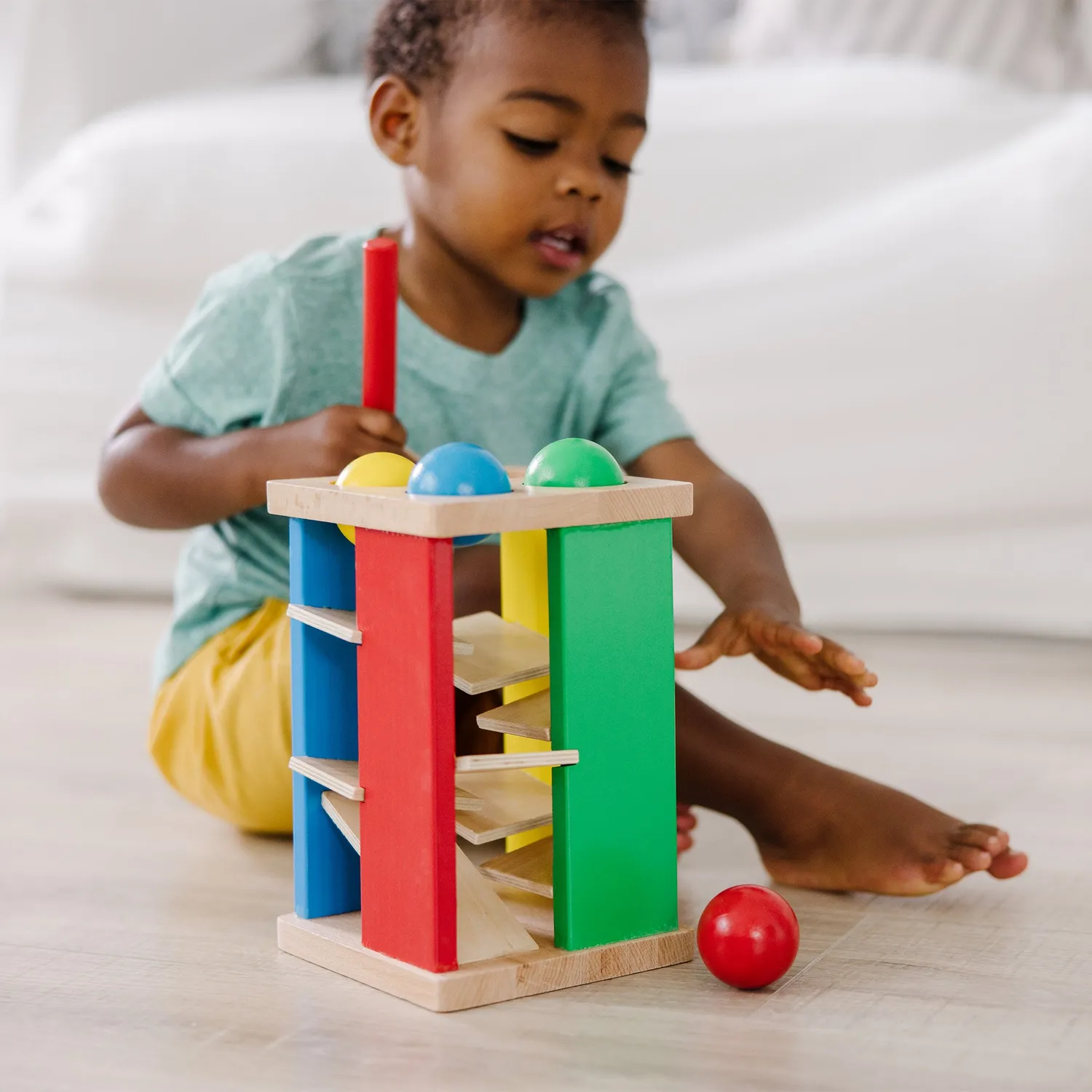Melissa & Doug Pound & Roll Tower houten hamerspel 4 ballen