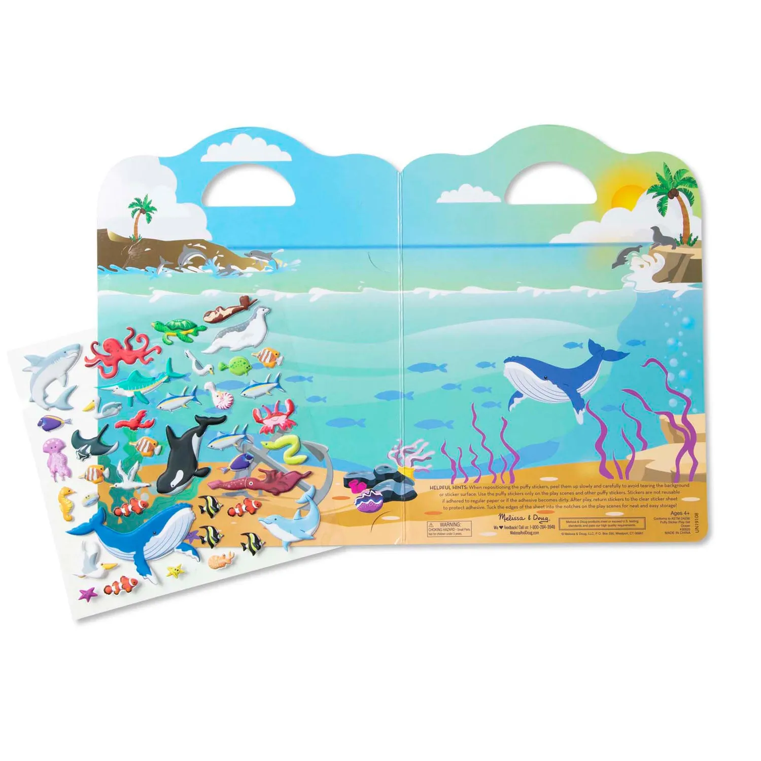Melissa & Doug Puffy Sticker Ocean stickerset herbruikbaar