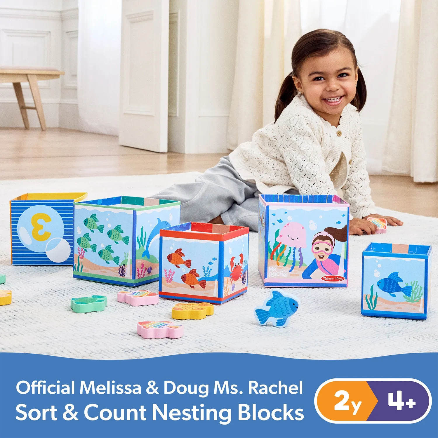 Melissa & Doug Ms. Rachel Sort & Count stapelblokken