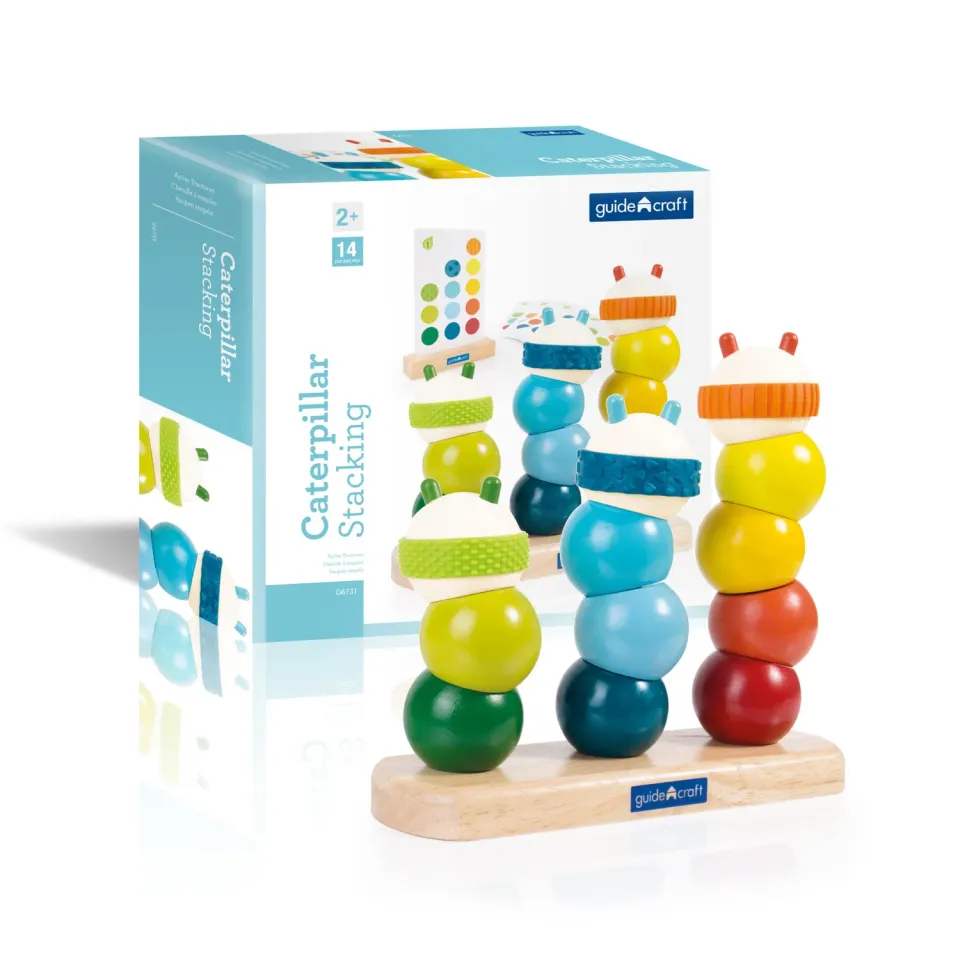 Guidecraft Caterpillar Stacking stapelspeelgoed 2 jaar