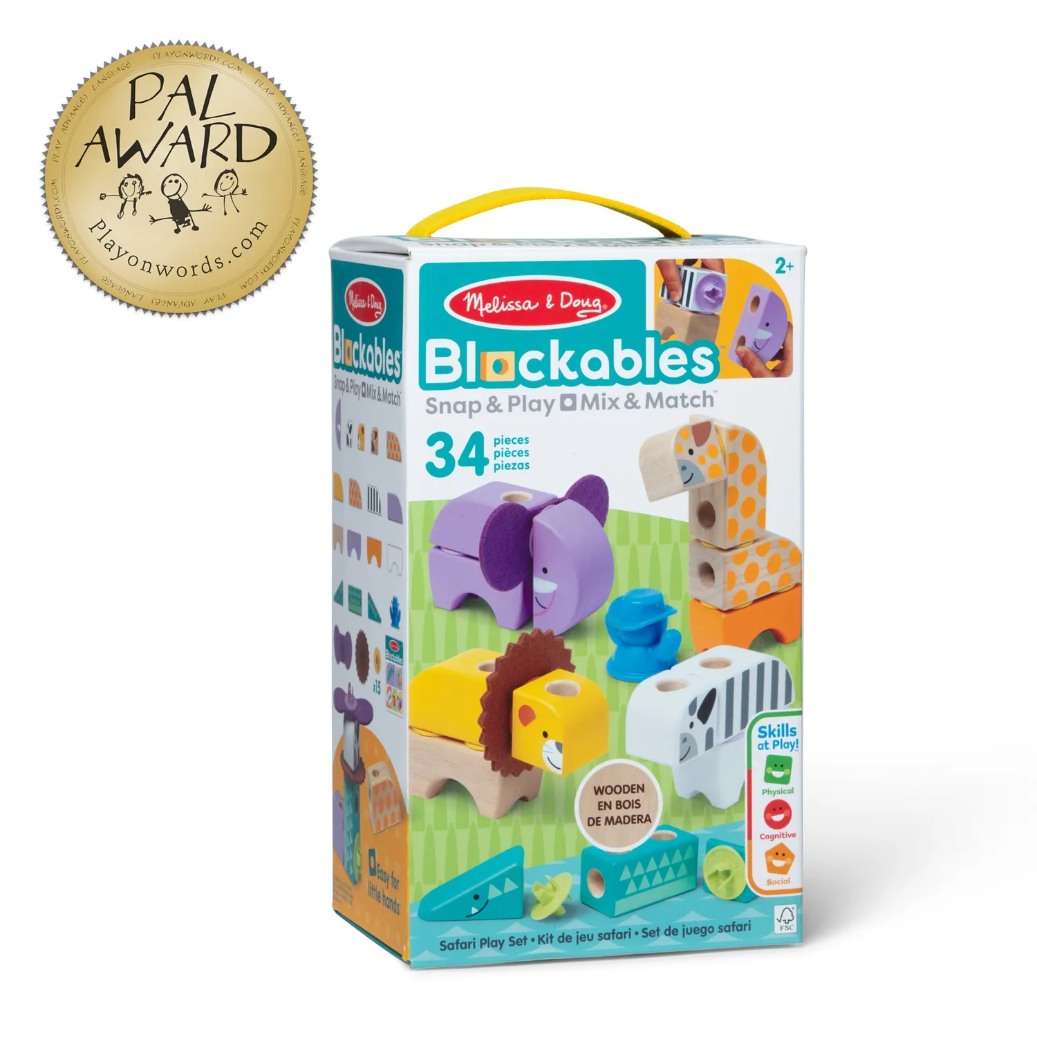 Melissa & Doug Blockables Safari bouwblokken hout