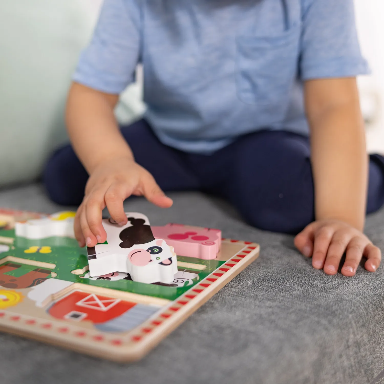 Melissa & Doug Farm Animals Chunky Puzzle houten puzzel 8 stukjes