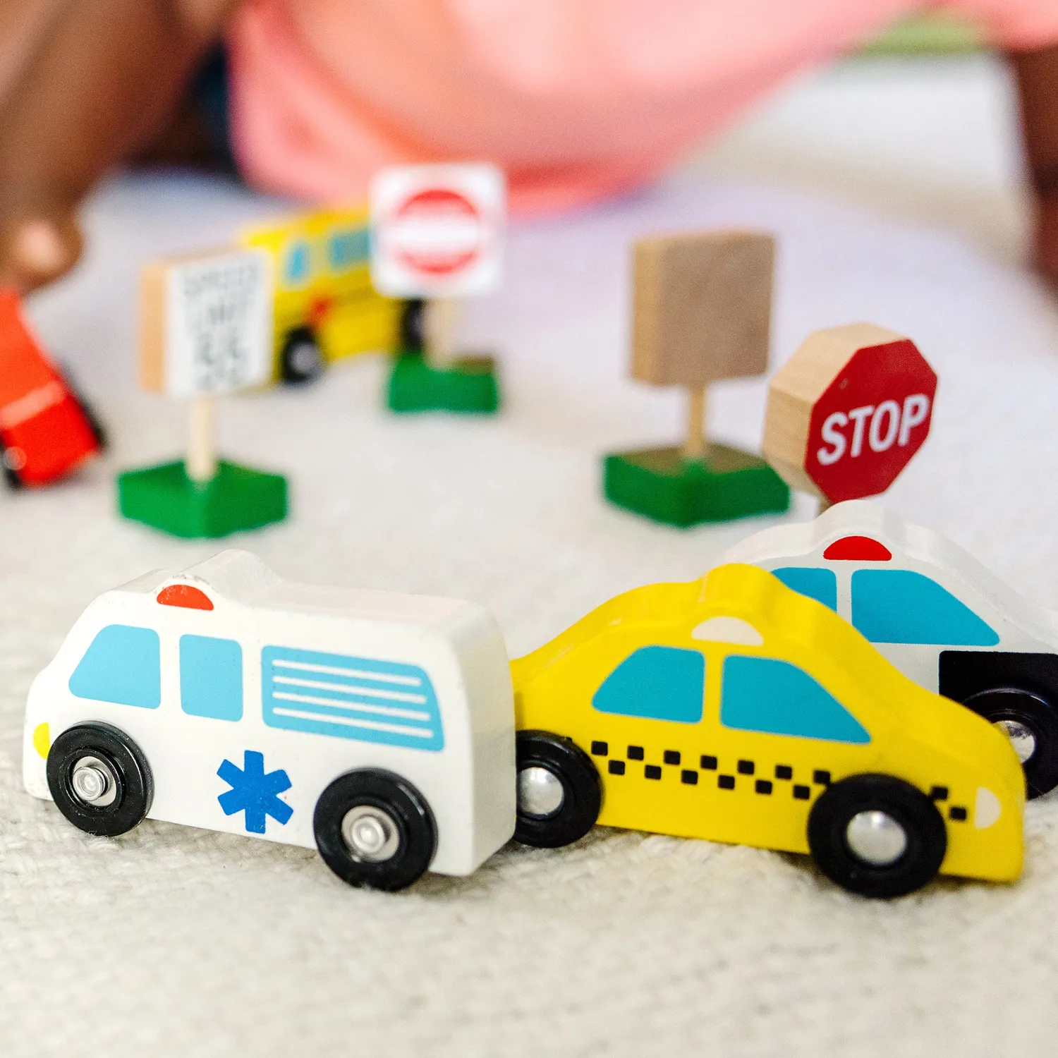 Melissa & Doug Houten Voertuigen en Verkeersborden 15-delig