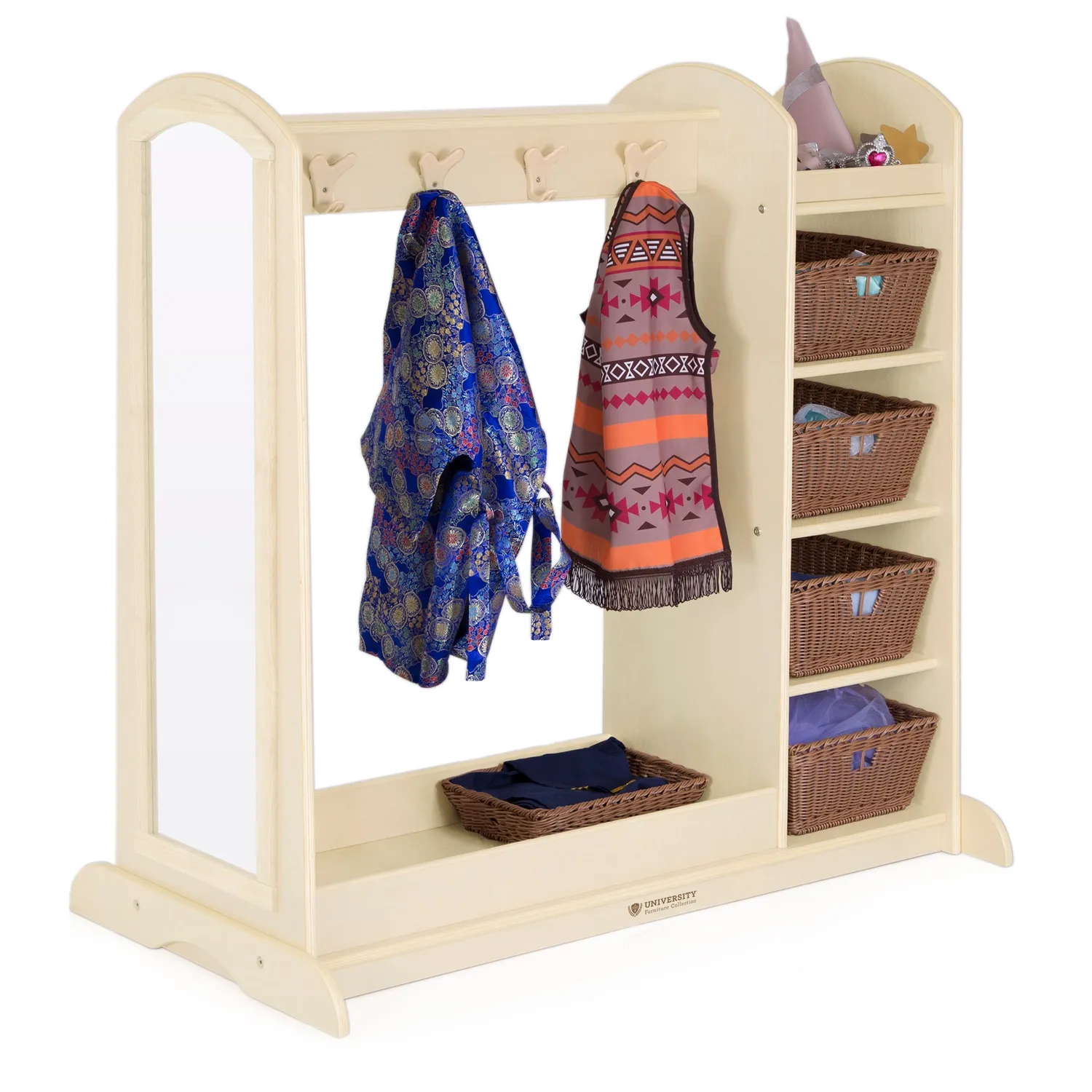 Guidecraft Kids Dress Up Storage verkleedkast berken met spiegel