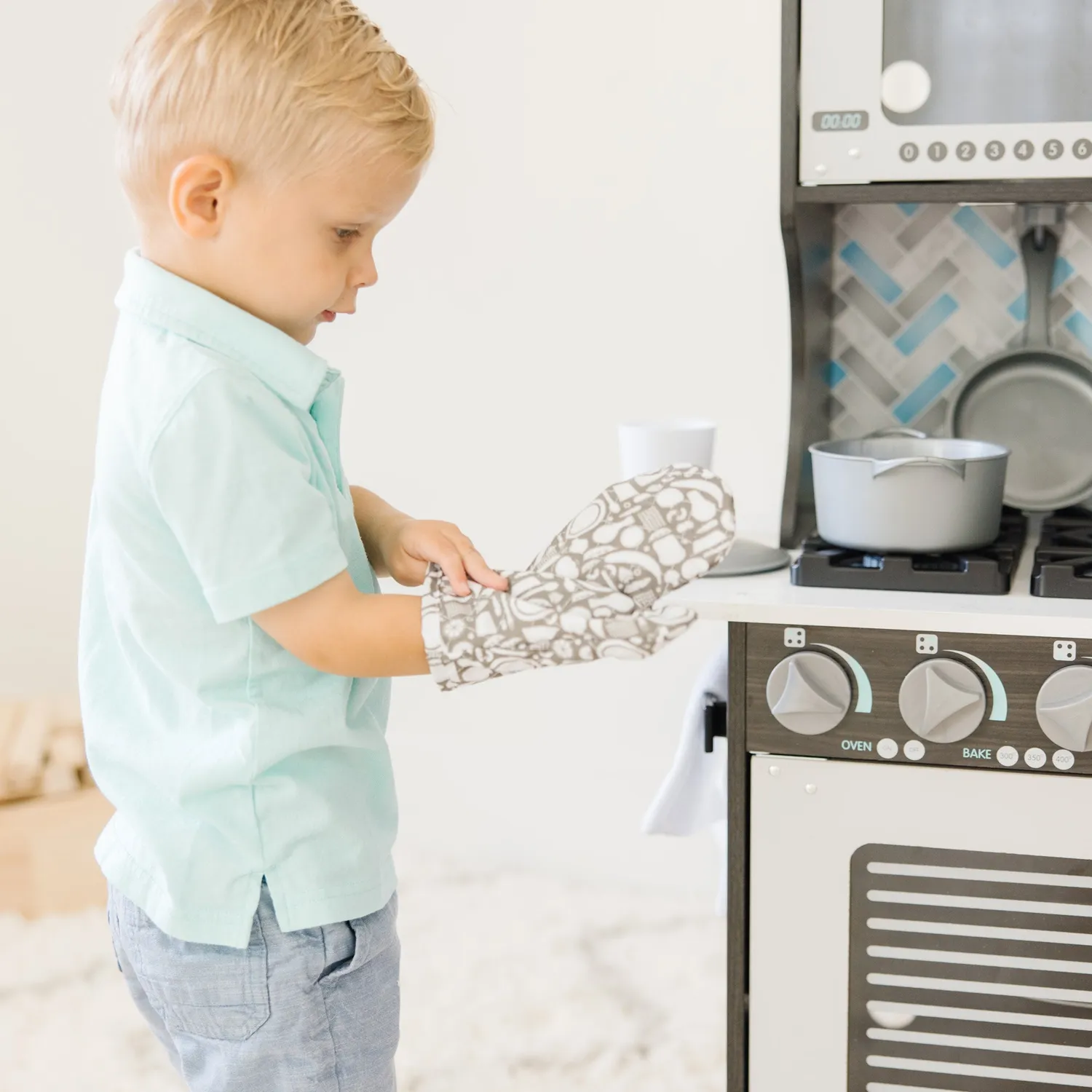 Melissa & Doug houten speelkeuken charcoal 1 meter groot