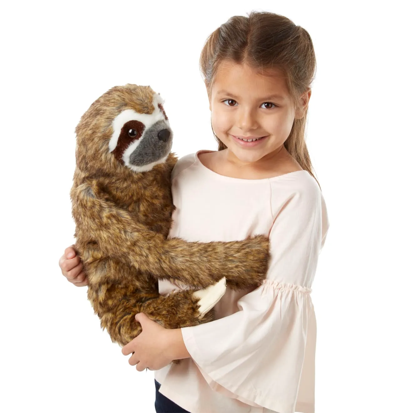 Melissa & Doug Lifelike Plush luiaard knuffel zacht 37 cm