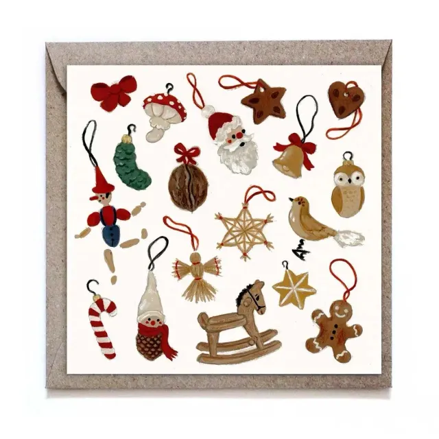 Ginger Fairy Christmas tree decoration kaart 12x12 met envelop