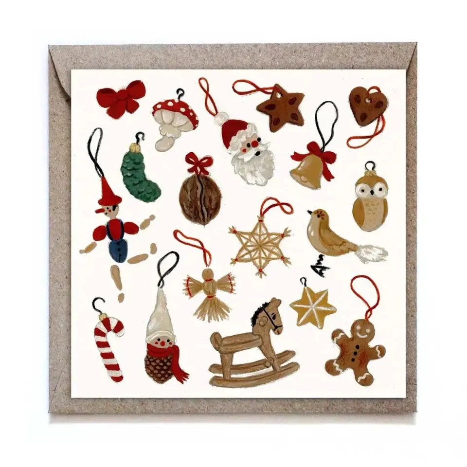 Ginger Fairy Christmas tree decoration kaart 12x12 met envelop