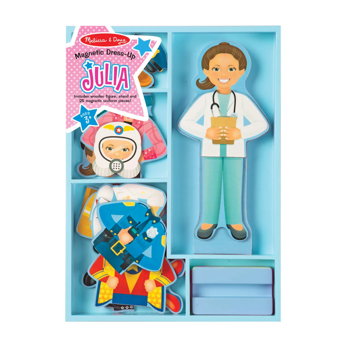Melissa & Doug Julia magnetische aankleedpop 24-delig 8 beroepen