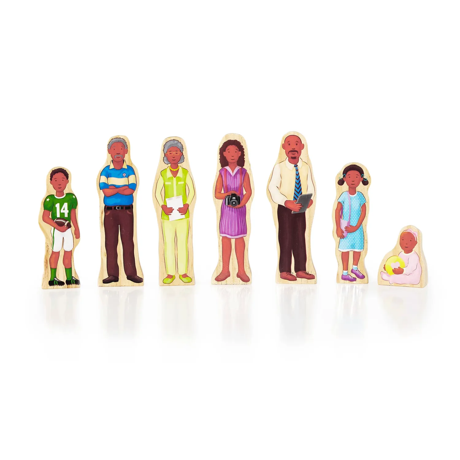 Guidecraft Wedgies Multi-Cultural Family Set poppetjes