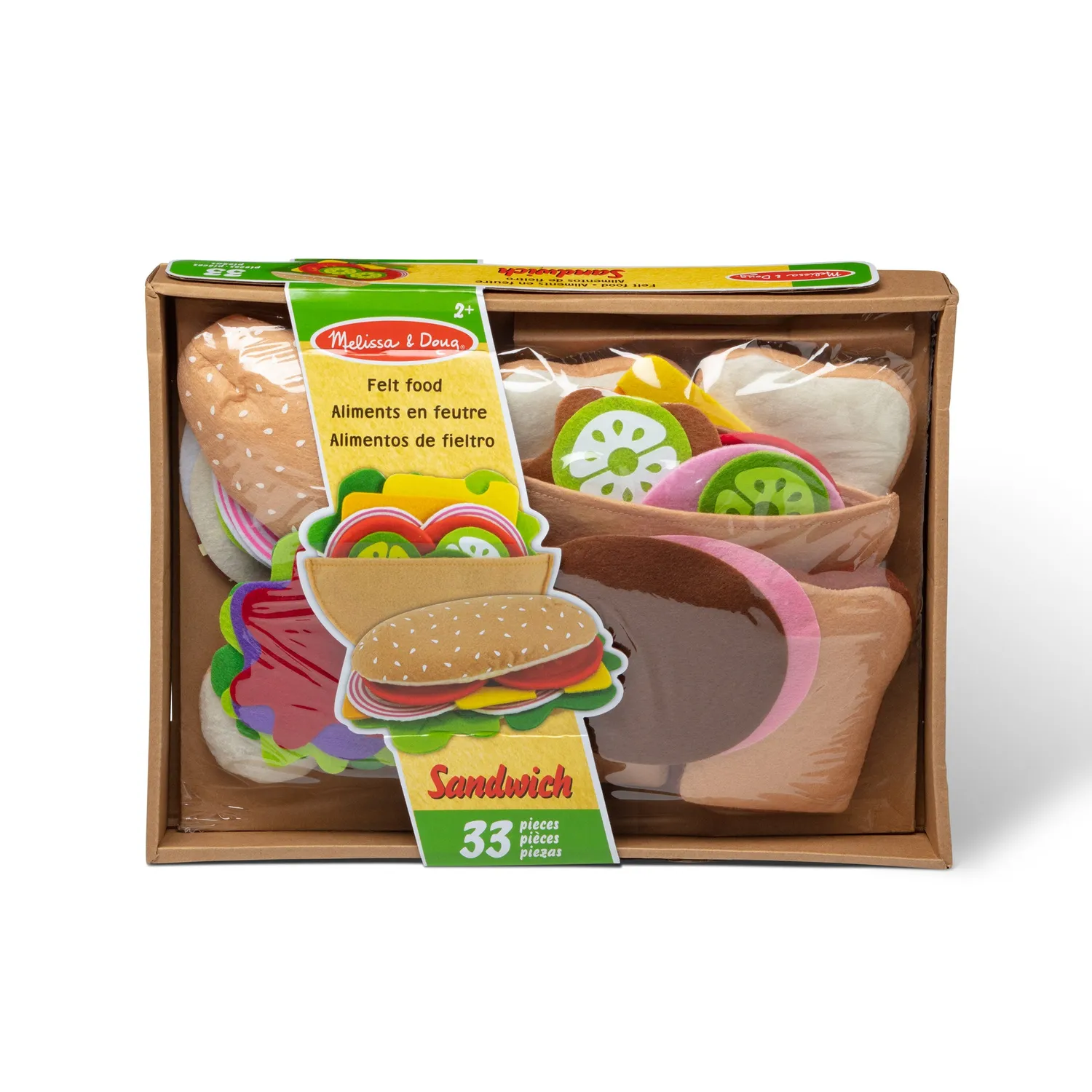 Melissa & Doug Felt Food Sandwich vilt speeleten 33-delig