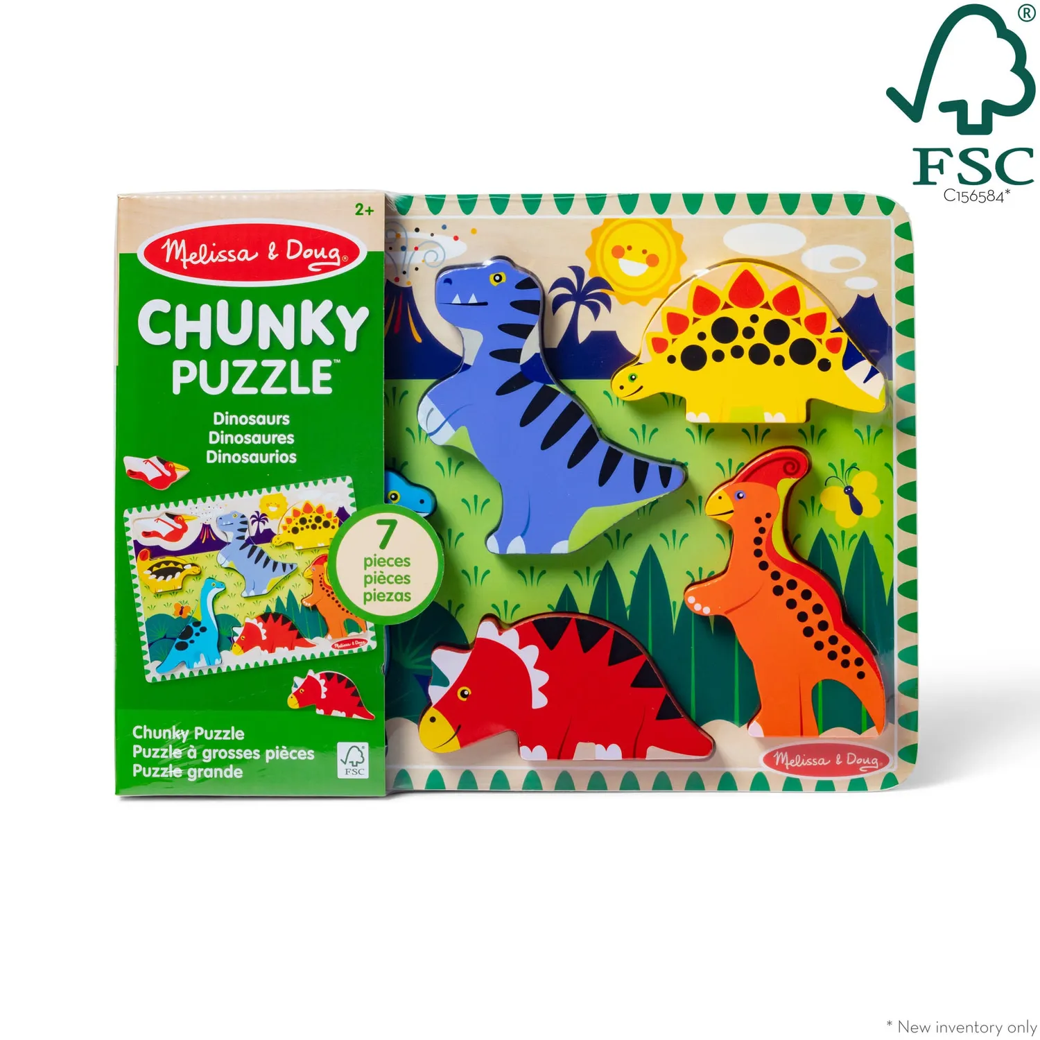 Melissa & Doug Dinosaurs houten puzzel 7 stukjes