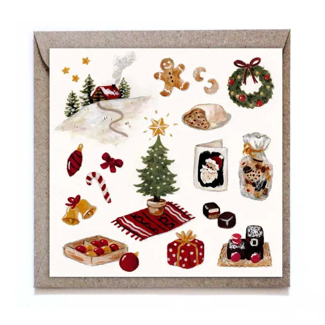 Ginger Fairy Merry Christmas kerstkaart 12x12 cm