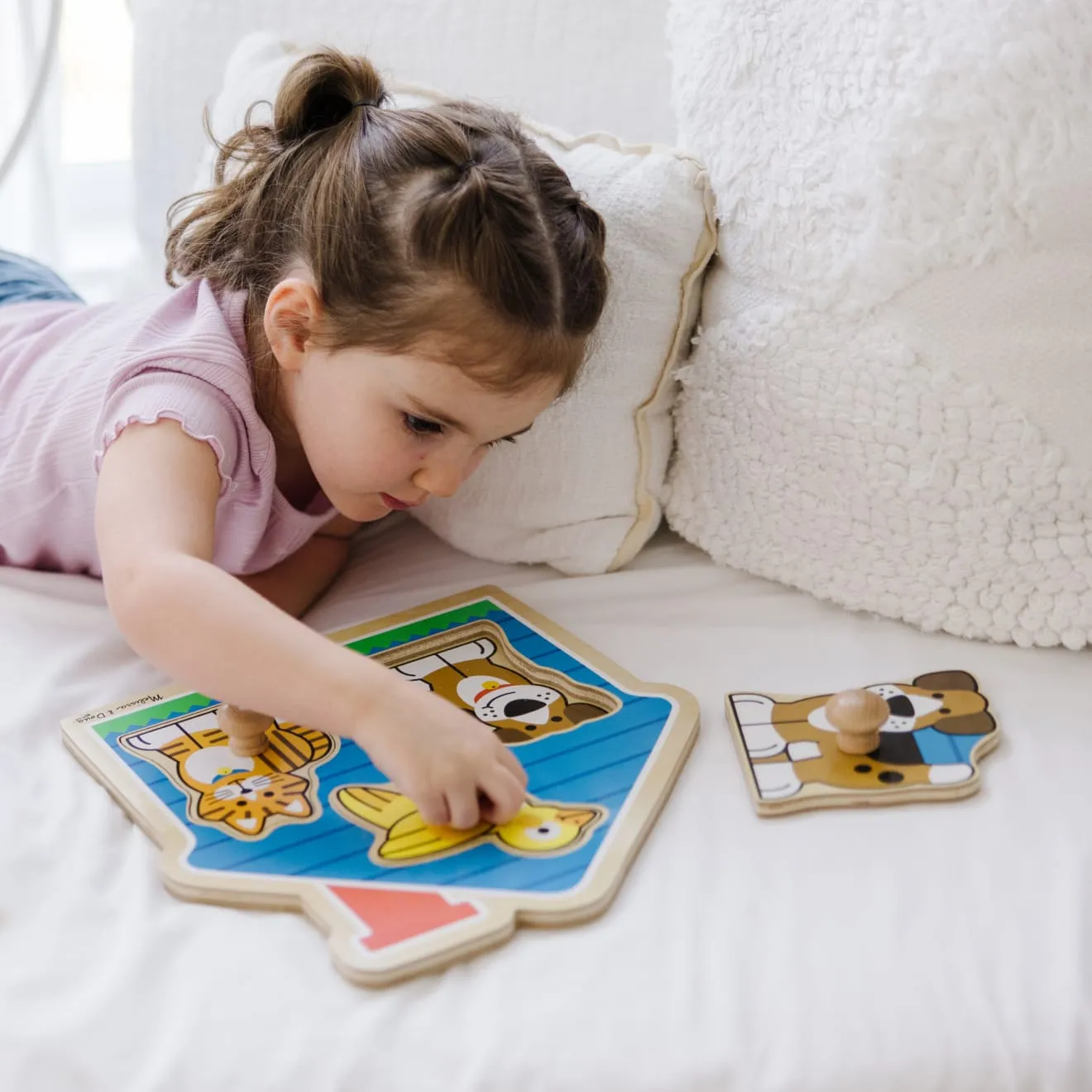Melissa & Doug huisdieren knobbelpuzzel hout 3 stukjes