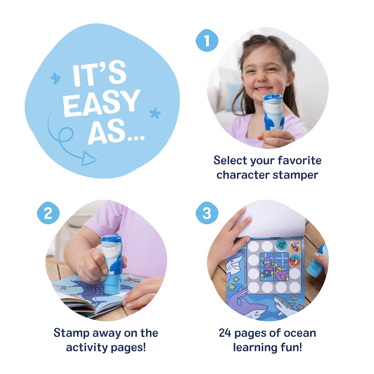 Melissa & Doug Sticker WOW Shark stickerboek met stamper