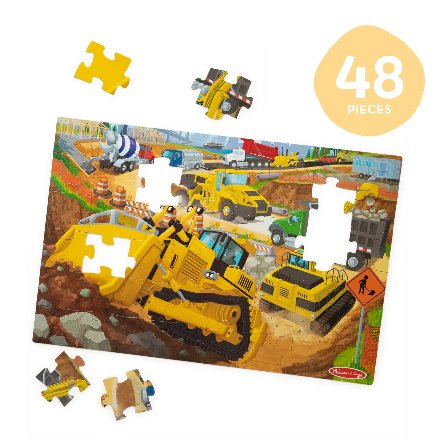 Melissa & Doug Building Site Vloerpuzzel 48 Stukjes