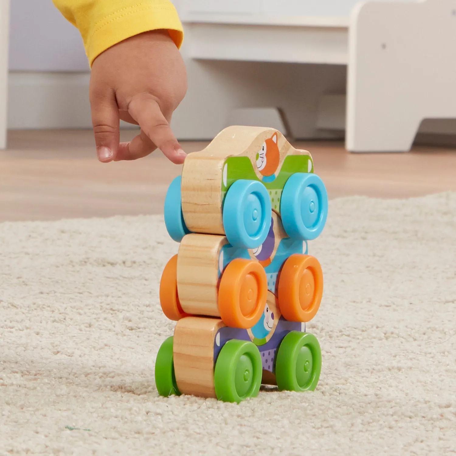Melissa & Doug Wooden Animal houten stapelauto’s 3 stuks
